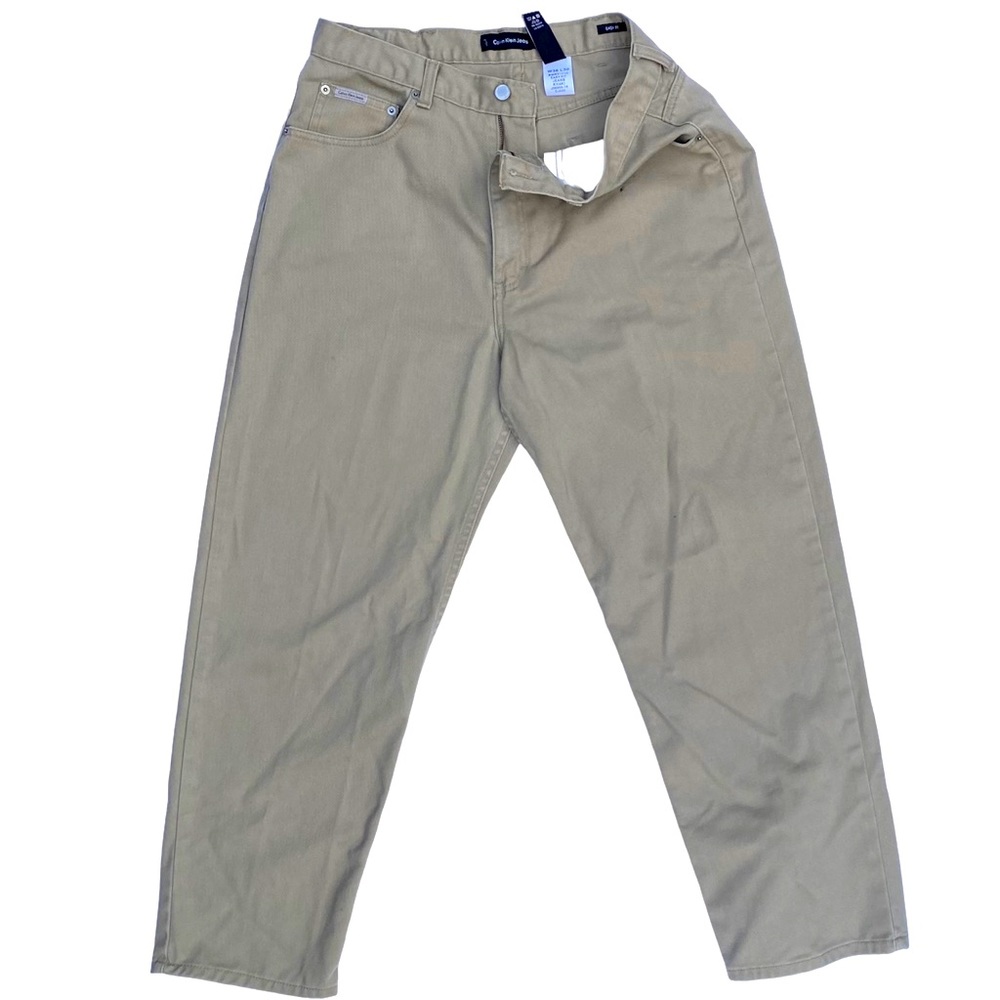 Calvin Klein Jeans Easy Fit Straight Mens 36x30 Khaki Tan Denim Casual